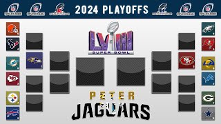 PETERJAGUARS 2024 NFL PLAYOFF PREDICTIONS FULL BRACKET  Super Bowl 58 Winner and All Picks [upl. by Lenora]