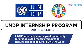 UNDP Paid Internship Program 2024 25 afronics undp undpInternships [upl. by Maressa434]