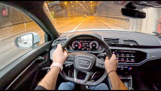 2023 Audi Q3 Sportback S line Quattro 20 40 TDI 200HP 0100 POV Test Drive 1406 Joe Black [upl. by Nivrae]