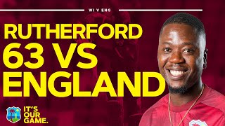 Middle Order Maestro  Sherfane Rutherford Scores 63 vs England  Windies Cricket [upl. by Lenahtan]