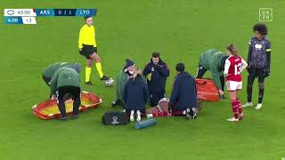 Vivianne Miedema stretchered off after nasty looking knee injury [upl. by Zendah]