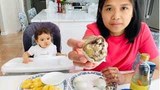 Balut is Christianas breakfast  mukbang  how to feed balut to 1 yr old [upl. by Ayirp]