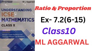 Ratio and proportion Class 10ex72615ml aggarwal Icse math [upl. by Ahsekin]