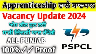 Pspcl Apprenticeship Vacancy Update 2024  Apprenticeship Vacancy 2024  Pspcl Lineman Today Update [upl. by Oika]