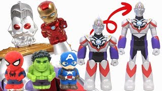 Avengers Help Ultraman King To Get Ultraman Orb Spacium Zeperion Toy ウルトラマンオーブ 変身おもちゃ [upl. by Aimat]