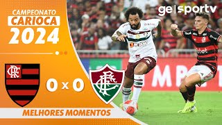 FLAMENGO 0 X 0 FLUMINENSE  MELHORES MOMENTOS  CAMPEONATO CARIOCA 2024  geglobo [upl. by Nomzed840]