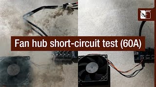 Fan hub shortcircuit test Noctua NAFH1 vs unprotected fan hub [upl. by Adnesor]