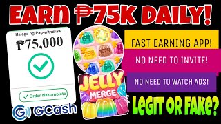 ₱75k Total Earnings ko sa Gcash • Tagalog Honest Review • Jelly Merge 2048 Legit or fake [upl. by Ellenwahs469]