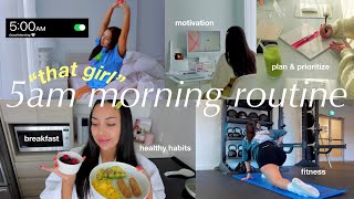 5AM morning routine 🌱 how to be THAT GIRL motivation to change your life productive planning 2024 [upl. by Luebke621]