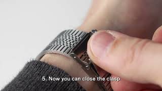 How to attach your STERNGLAS Milanaise or SuperSlim strap [upl. by Tychonn]