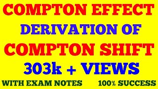 COMPTON EFFECT  DERIVATION OF COMPTON SHIFT  QUANTUM MECHANICS  WITH EXAM NOTES [upl. by Laird]