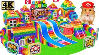 155 Days Building 1M Dollars Fun Super Mario Playground With Giant Water Slide From Magnetic Balls [upl. by Delcina225]