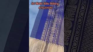 srinidhisilksbellary puresilksareewithsilkmark handloomsarees whatsapp8792294245 to place order [upl. by Haneehs]