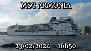 MSC Armonia saindo de Santos 23022024 [upl. by Petrine]