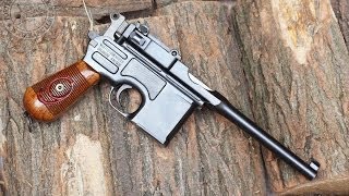 Shooting the 9 mm Mauser C96 quotRed 9quot Broomhandle pistol [upl. by Mctyre]