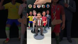 Celebrity Bobbleheads ：Mr Bean Taylor Swift Neymar Xavi and Ronaldo in Clay [upl. by Lliw]