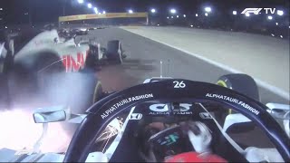 Romain Grosjeans Fireball Crash Onboard [upl. by Nonnel]