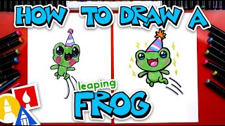 How To Draw A Frog Leaping For Leap Day [upl. by Pironi776]