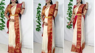 Try this Bengali Draping Style to look more BeautifulSaree Wearing New StyleHow to wear saree [upl. by Andersen105]