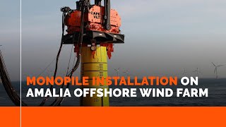 MONOPILE INSTALLATION ON AMALIA OFFSHORE WIND FARM [upl. by Htiduy]