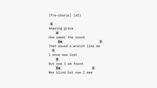 Broken Vessels Amazing Grace Hillsong NO CAPO  guitar chords play along [upl. by Inol]