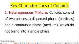 Colloidal ChemistryCHEM201 [upl. by Nodababus183]