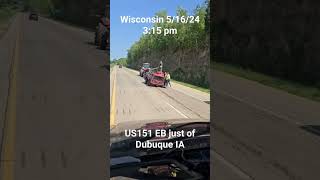 Crash in Wisconsin off Dubuque IA May15 24shortsaccidetscrazy trucking trendingmothertrucker [upl. by Hodosh]