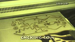 CNCKingcom Laser Cutting a 5 mm Plywood Stegosaur [upl. by Dnomsad517]