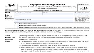 IRS Form W4 walkthrough Employees Withholding Certificate [upl. by Sy]