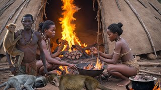 Eating MONKEYS with the Hadzabe Tribe  hadza land [upl. by Whitaker]