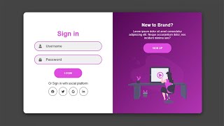 Responsive Sign In amp Sign Up Form Using HTML amp CSS amp JS  Login amp Registration Form [upl. by Phelgen]