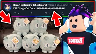 REDEEMING ALL 5 HUGE CAT CODES FREE HUGE CAT In Pet Simulator X Roblox [upl. by Oiluj719]