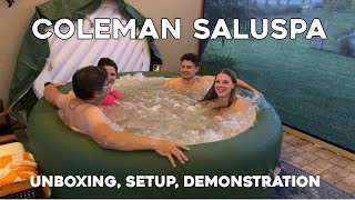 Coleman Bestway SaluSpa Inflatable Hot Tub Complete Setup and Demo [upl. by Catina73]