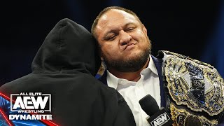 AEW World Champ Samoa Joe amp Hook come face to face after last weeks battle  12424 AEW Dynamite [upl. by Koby]