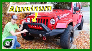 Is this Strong enough Quadratec Aluminum Brute Strength Bumper Install [upl. by Anrim]