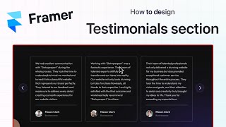 How to design Testimonials carousel in framer  Testimonials section Framer  Expert Azi [upl. by Miranda]