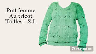 Pull femme col V au tricot… [upl. by Home]