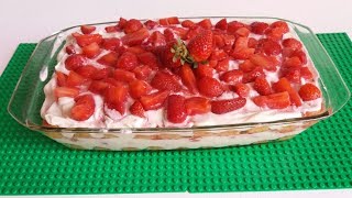 Tiramisù di fragole senza uova  Ricetta facile e veloce [upl. by Milson]