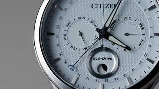 1Minute Review Citizen EcoDrive Moon Phase Calendar Watch Ref AP105056A [upl. by Latsirhc]