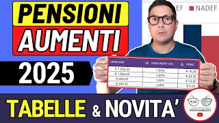 ULTIM’ORA ✅ PENSIONI ➜ AUMENTI 2025 ANTEPRIMA CALCOLI TABELLE REPORT INPS 📈 NUOVI IMPORTI GENNAIO [upl. by Cordi]