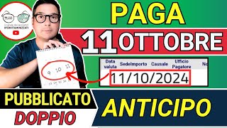 Inps PAGA 11 OTTOBRE ➜ ANTICIPO DATE PAGAMENTI ADI ASSEGNO UNICO PENSIONI 730 NASPI BONUS 100€ SFL [upl. by Judy]