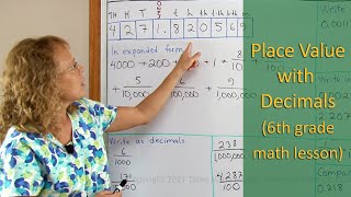 Decimal place value 6th grade math [upl. by Alya]