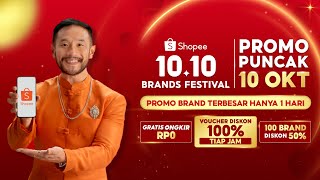 Promo Puncak 10 Oktober Shopee 1010 Brands Festival  100 Brand Diskon 50 [upl. by Eanram]