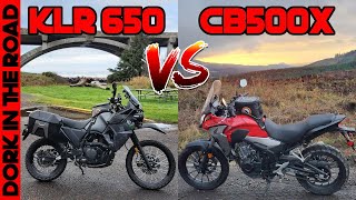 Honda CB500X vs Kawasaki KLR 650 Ive Owned Both [upl. by Anitteb]