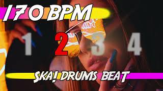 ✅ 170 BPM Ska Drums Beat 🥁 Ten minutes of backing track [upl. by Englebert571]