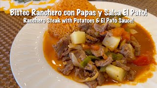 Bistec Ranchero con Papas y Salsa El Pato  Ranchero Steak with Potatoes amp El Pato Sauce [upl. by Devaj]