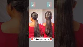 ❤️ college hairstyle 😍 trending short hairstyle subscribe [upl. by Rysler]