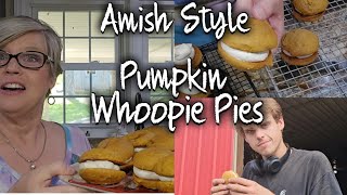 Super Easy Pumpkin Amish Style Whoopie Pies from my friends the Millers  Fall Recipes [upl. by Heater271]