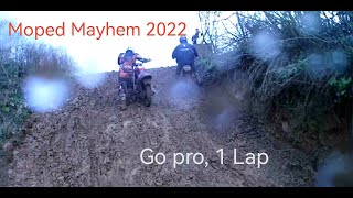 Moped Mayhem 2022 Weedon MX Track Go Pro Footage 1 Lap Aprilia SR50 The Dorset Destroyers [upl. by Niuqram]