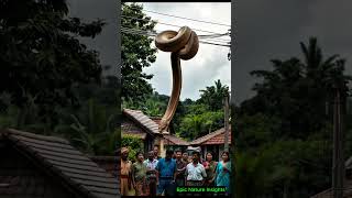 Massive Python Hangs from Electric Wires – Shocking Scene 🐍⚡ youtubeshorts [upl. by Nahtal]